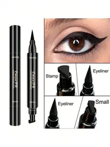 CmaaDu 2-in-1 Wing Eyeliner Stamp & Precision Pen | Waterproof Smudge Proof Long Lasting | TikTok Viral Lazy Girl Eye Makeup for Effortless Perfect Cat Eyes on All Eye Shapes dark  cocoa day makeup color eyeliner pen