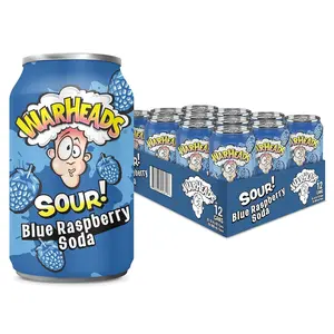 Warheads Sour Soda, Pack of 12, 12 Fl Oz Cans Beverage Sweet Sour