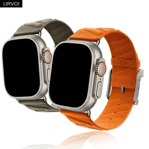 URVOI En Mer Band for Apple Watch Ultra 3 2 Series 11-4 SE 3 Comfortable Replacement strip Stylish New Color Orange Gris Titane Smart Watch Straps