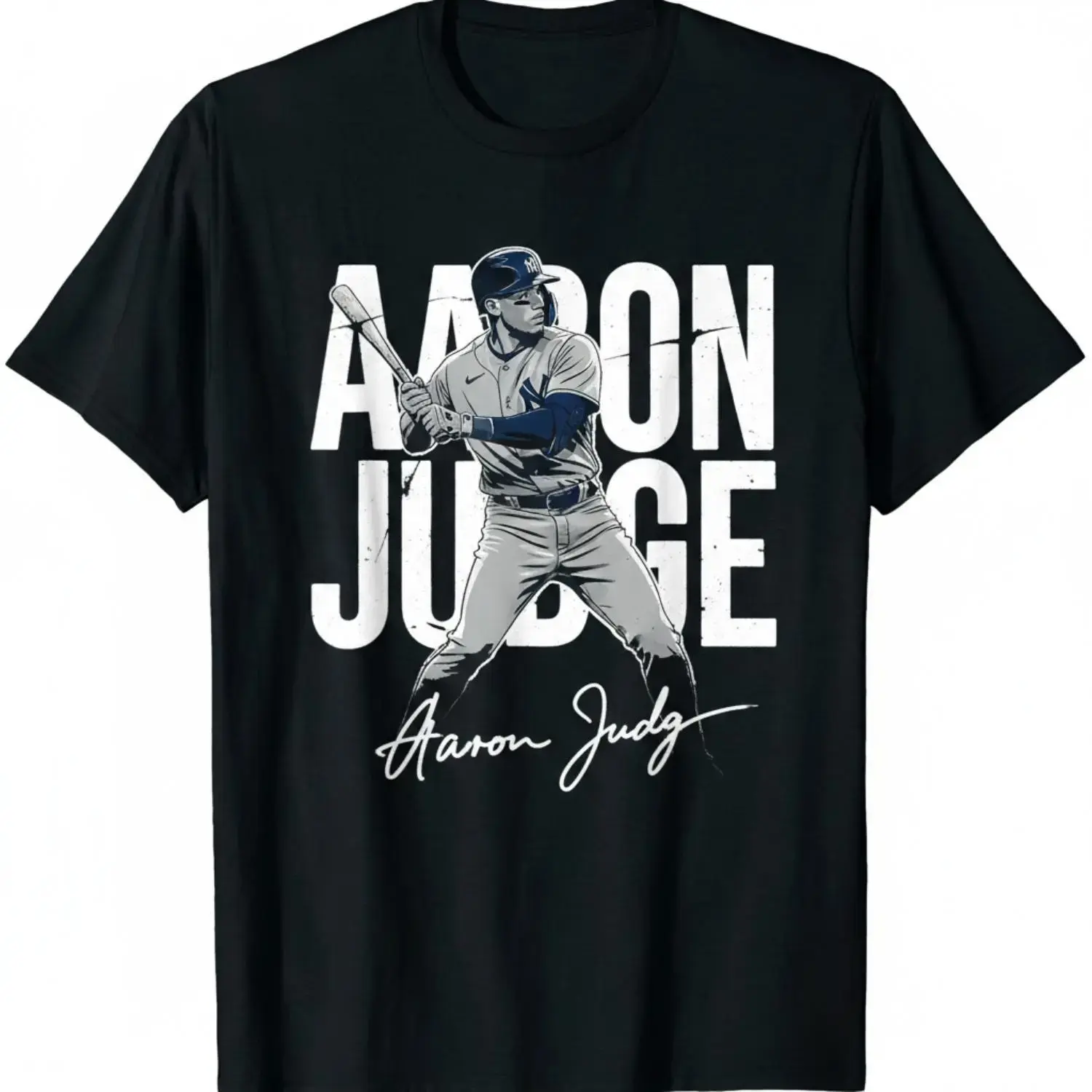 Women's Custom-Made Print-On-Demand Aaron Judge Short-Sleeves Baseball T-Shirt, All Seasons Loose-Fitting Round Neck Fun Slogan Top, Unisex Casual Streetwear