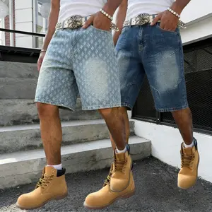 2026 summer new men's loose and versatile fashion jeans, three-quarter length casual shorts