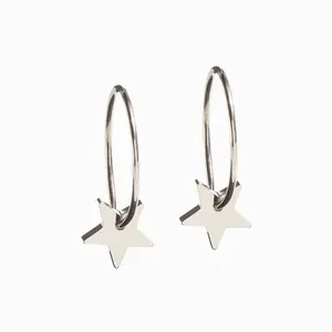 Blomdahl | Hypoallergenic | Natural Titanium Star Pendant Earrings | Best Choice For Sensitive Ears