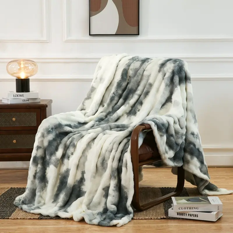 Blanket Bubble Fluff Blanket, Fluffy Fuzzy Cozy Blankets, Thick Furry Plush Shaggy Blankets, Ultra Soft Warm Fuzzy Blanket for Bed Couch, Portable Travel Blanket for Camping, Giftable Soft Blanket for Home Decor, Throw Blanket, Soft Warming Blanket