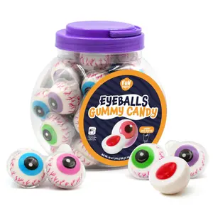 Eyeballs Gummy Candy - 19 Oz Jar (30 Count) - Strawberry Jelly Filled Gummies - Individually Wrapped Candy - Party Favors - Spooky Eyes Gummies