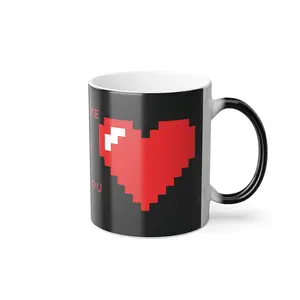 I Love You Mug , Magic Mug , Color changing mug , Minimalist ,