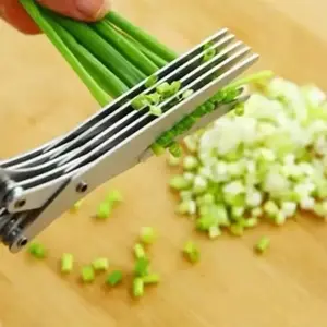 5 Layers Kitchen Scissors Stainless Steel Vegetable Cutter Scallion Herb Laver Spices cooking Tool Cut Kitchen Accessories