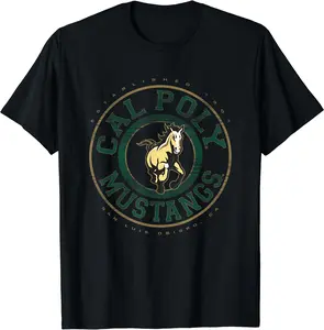 Cal Poly Mustangs Showtime Logo Officially Licensed T-Shirt, Gift Shirt, Cotton, Crewneck, Size S-3XL