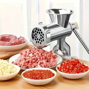 Manual Meat Grinder, Table Clamp Hand-Crank Food Grinder, Suitable for Meat, Vegetables and Spices