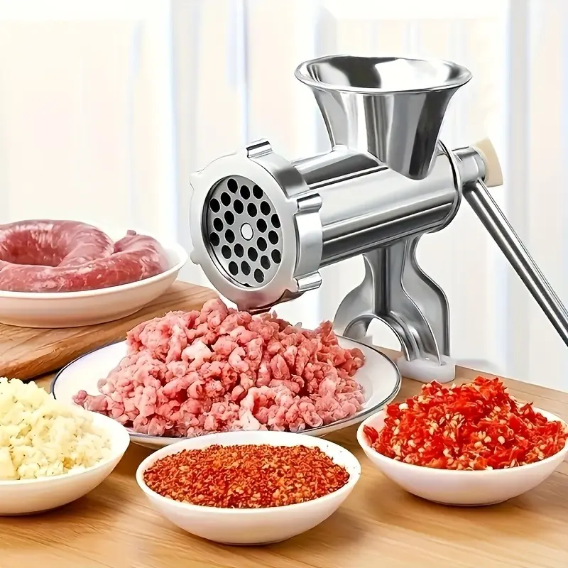 Manual Meat Grinder, Meat Mincer, Table Clamp Hand-Crank Food Grinder, Suitable for Meat, Vegetables and Spices