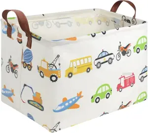 DIY Anime Rectangular Car basket,Car toy storage box,Collapsible Car Storage basket for boys,Waterproof PE Coating Storage,bedroom decor,Nursery hamper,Toy Organizer,Gift Basket
