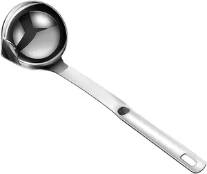 Stainless Steel Oil Separator Soup Ladle Gravy Food Fat Separator Skimmer Spoon Grease Strainer Separater Hot Pot Oil Filter Spoon For Home Kitchen And Cooking,Soup Colander 12 Inch