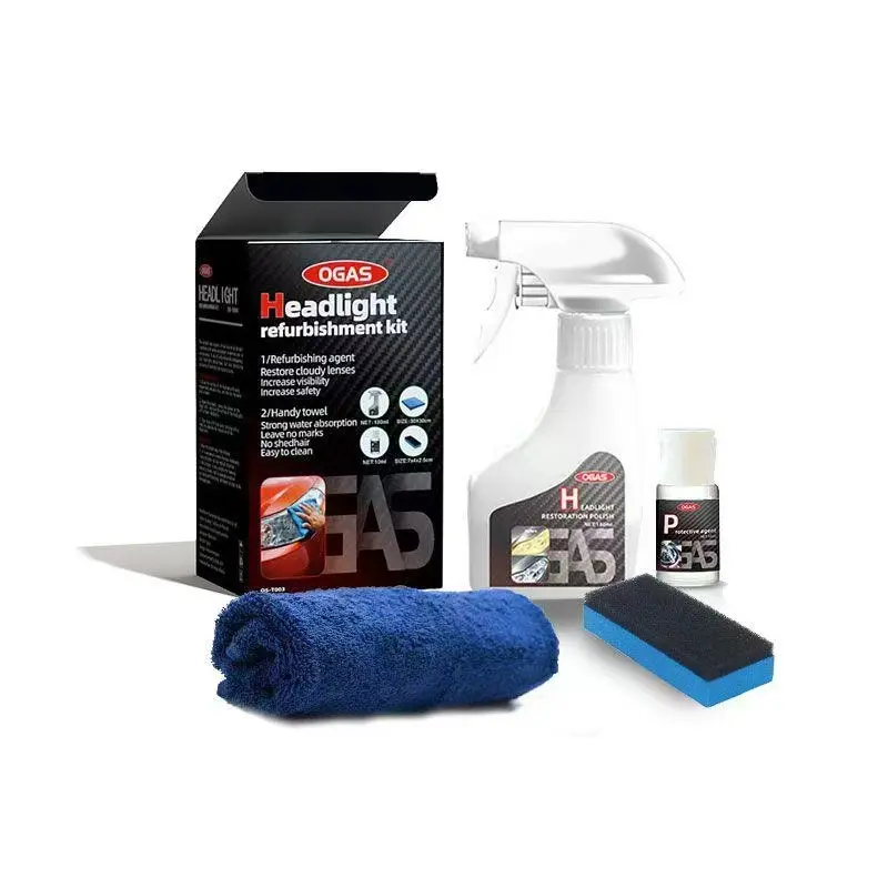 No Polishing,Atomization Cleaning,Car Headlight Renovation Repair Liquid,Car light Crystal Plating Liquid yellowing,Detergent Polishing Set, Car Maintenance,Car beauty,Car Renovation