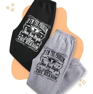 Vintage If I'm The Problem Then You Might Be The Reason Printed Sweatpants, Western Sweatpants, Country Music Sweatpants, Gift For him/her 8