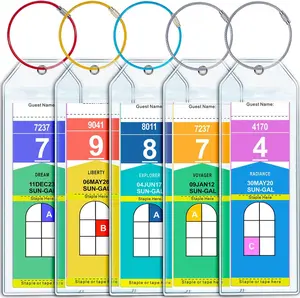 5 Pack Cruise Luggage Tag Holder for Royal Caribbean & Celebrity, Cruise Ship Essentials 2025 Waterproof, Cruise Must Haves Durable