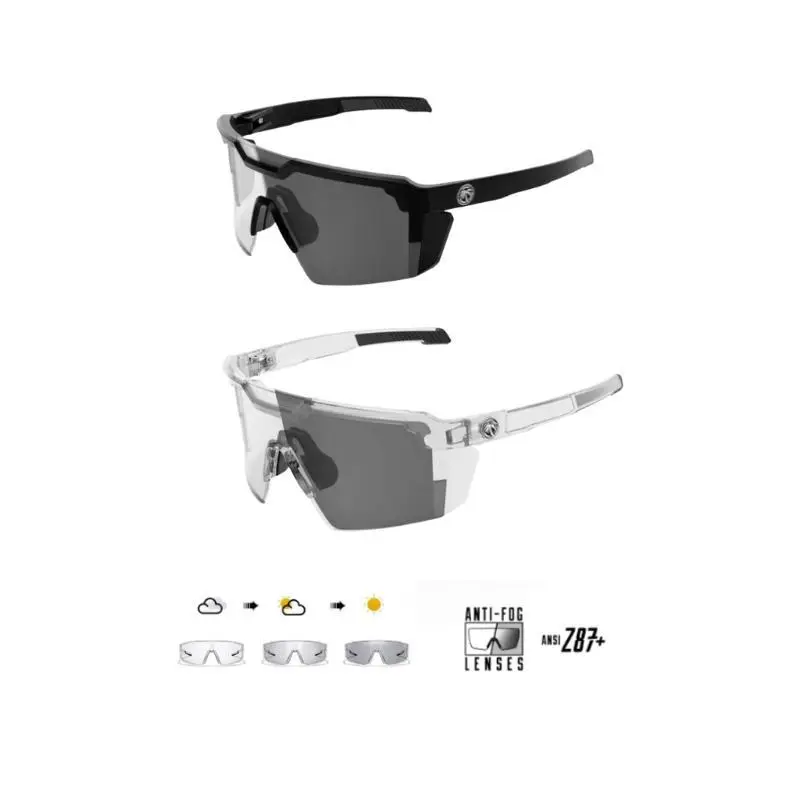 ANSI Z87+ Polarized Sunglasses Unisex, Big Sunglases with Square Glass Lenses, Blue Light Glasses Men with Future Photochromic UV400 Anti-Glare Mirrored Lens, Men's Sunglasses Y2K Oversize Frame for Fishing Golf Driving Outdoor Sports with Protective Case