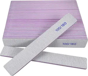 Nail Files (24 Pack), 100/180 Grit Emery Boards Nail File for Natural Nails and Acrylic Nails, Double Sided Emory Boards, Profesional Fingernail Filer Reusable Manicure Gray HomeyEra