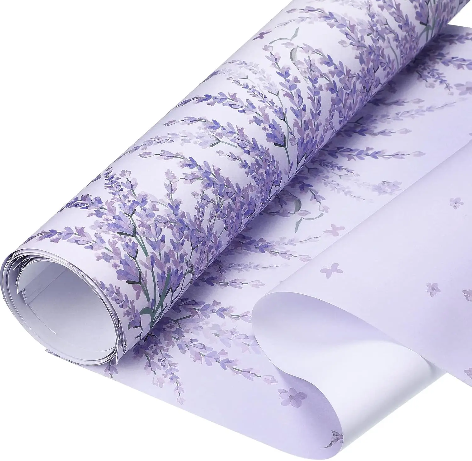 Thenshop 30 Sheets Floral Scented Drawer Liners for Dresser, Lavender