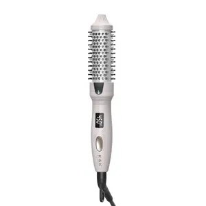 K&K Mini Thermal Brush 3/4", Heated Round Brush for Volume & Small Curls, Travel Curling Iron for Short & Thin Hair, Dual Voltage, Multiple Heat Settings, Fast Heating, Anti-Scald, Up to 400°F