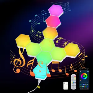 Bedroom Hexagonal Honeycomb LED Night Light - Creative Touch-Sensing Combination Assembly Decorative Wall Lamp, Home Improvement Novelty Lighting