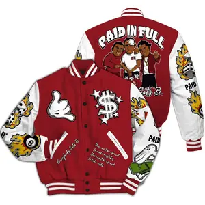 High Black Toe 1s Varsity Jacket, Paid In Full Drip Graphic Bomber, Sneaker Match All-Over Print Streetwear Gift
