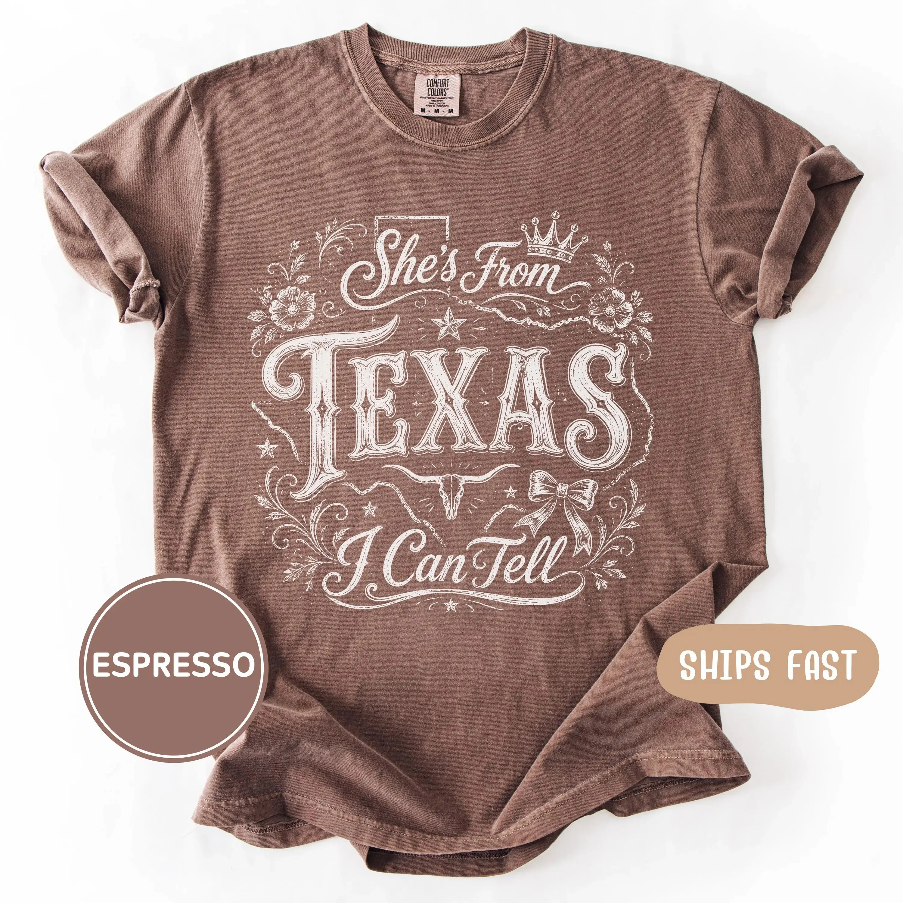 Comfort Colors Texas T-shirt, Gift for Texas Lover Shirt, Southern Cowgirl Graphic Tee