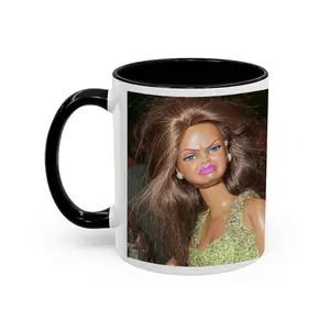 Funny Disgusted Doll Face Coffee Mug, Meme Sarcastic Mug - scs17057