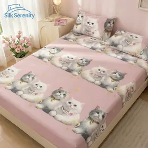 2/3pcs Fitted Sheet, Bedding, Mattress Protector, Bed Cover, Bed Sheet, Cozy Home Textile,1pc Mattress Cover with 1/2pcs Pillowcase, Fits For All Size Beds - Twin, Full, Queen, King, Suitable For All Seasons, Dustproof Bedspread, Floral Style, No Pillow