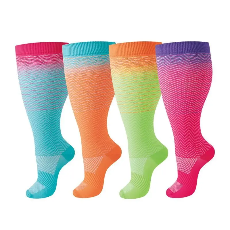 Plus Size Over-the-Knee Socks for Women 4 Pack, Feminine Floral Nylon Thigh Highs, Soft Stretchy Breathable for Wide Calves, Everyday & Party Wear, Lady, Style, Lightweight, Wide-Calf Stretch Hugs Gently, All Seasons, Over-The-Knee Socks Add Chic Coverage