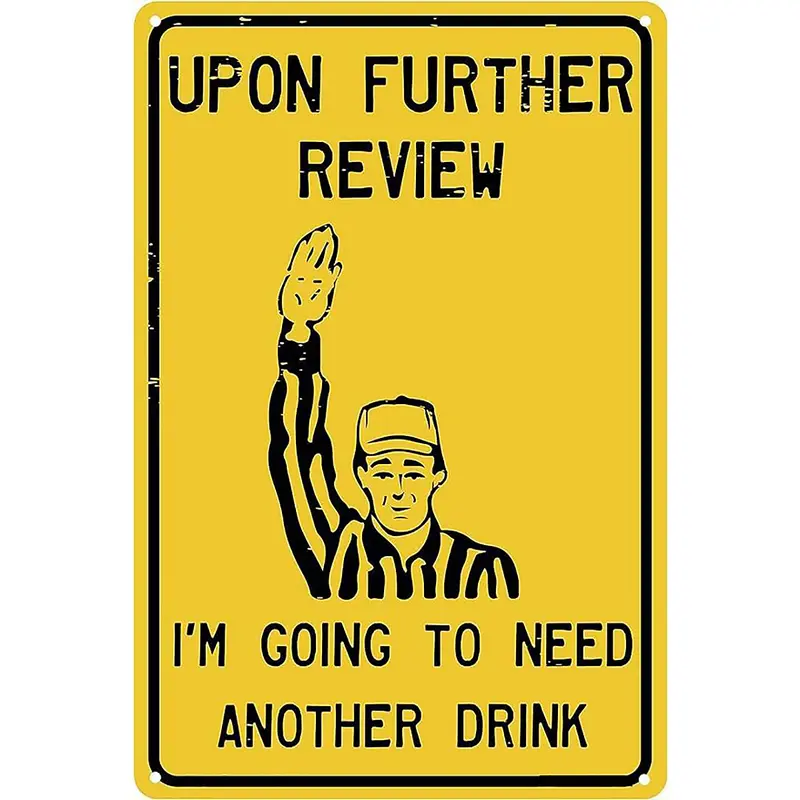 Humorous Print Tin Football Fun Flat Sign Style Wall Decor Plaque - 8"x12" & 12"x16" Daily Home Decor Accessory for Football Fans, Home Bar & Study, Wardrobe