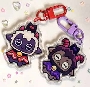 Cult of the Lamb Keychains, Lamb, Goat Cute Acrylic Keychain, Small, Meaningful, And Full Of Character, Unique Keychains That Add Charm To Every Bag And Key.