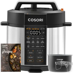 COSORI 9-in-1 Electric Instant Pressure Cooker (6-qt Size) - Instant Multi Cooker, Multifunction Appliance with Multi-Cook Modes (Rice, Sauté, Sous Vide, Sterilizer), 1100W, Stainless Steel & Aluminium Inner Pot, Safety Features, Mother’s Day Gift