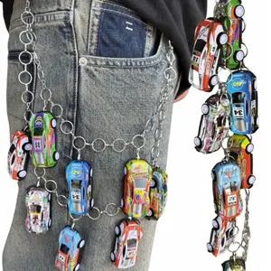 Raceway Car Pocket Chain Accessory - Colorful Pants Keychain, Automotive Organize Tool for Vehicle Storage & Organization