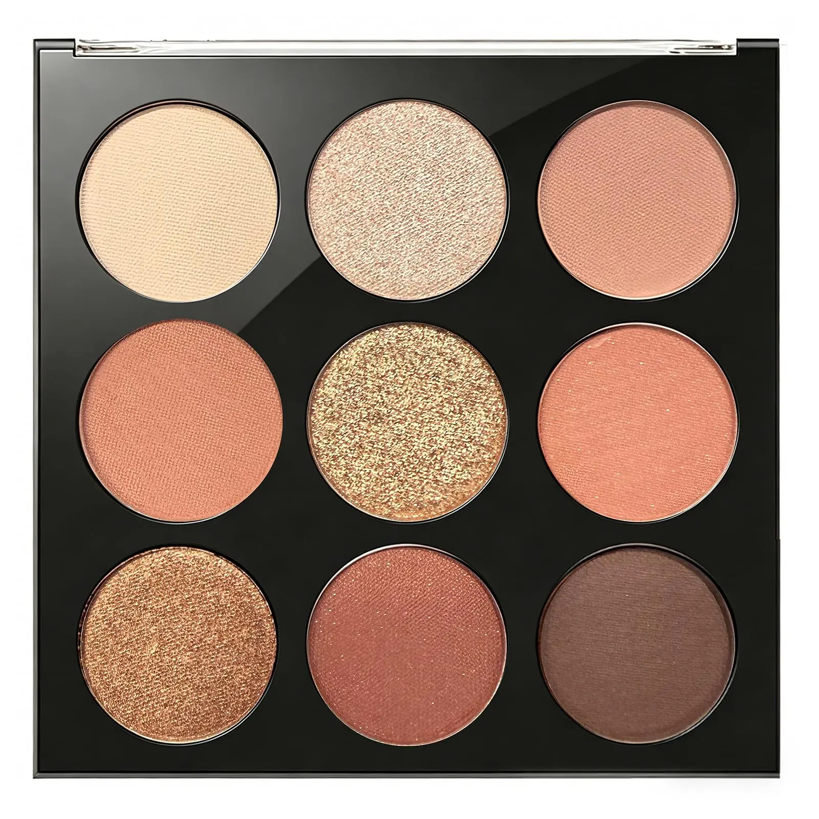 9-Shade Neutral Eyeshadow Palette - Highly Pigmented Mattes, Shimmers & Glitter - Long Lasting Natural Eyeshadow with Silky Texture, Vegan & Cruelty-Free, Glittery Eyeshadow
