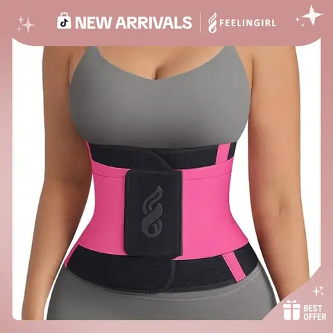 FeelinGirl Neoprene Waist Trainer Belt for Women Adjustable Hook Loop Slimming Waist Cincher Sweatproof newarrivals#SohoChic