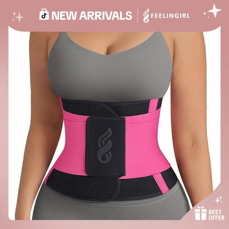 FeelinGirl Neoprene Waist Trainer Belt for Women Adjustable Hook Loop Slimming Waist Cincher Sweatproof newarrivals#SohoChic