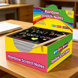 Children's Rainbow Scratch Art Kit: 100 Creative Scratch Cards—the perfect gift for birthdays and fun family interaction, sparking endless creative joy in children.