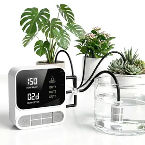 Automatic  Waterer for 15+ Indoor , 3-Pump  Control Drip Irrigation System, 2600mAh Rechargeable Self Watering System with Timer, Anti-Siphon Design,  LCD Display