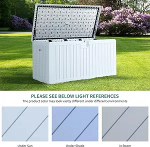YITAHOME XXL 230 Gallon Large Deck Box,Outdoor Storage for Patio Furniture Cushions,Garden Tools with Flexible Divider,Waterproof,Lockable (White)