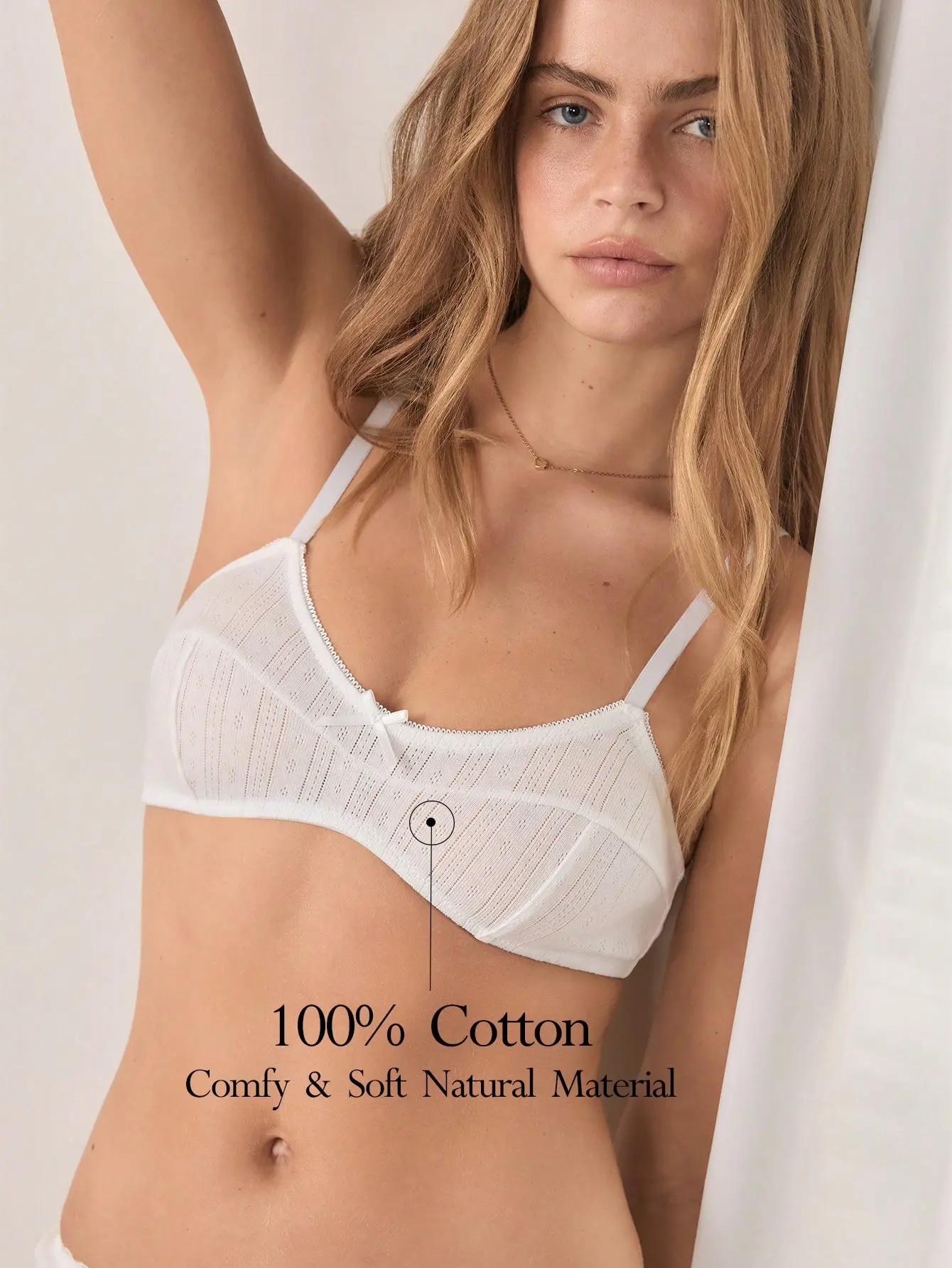 BERRIE 100% Cotton Jacquard Patchwork Comfortable Casual Daily Mini Cup Women's Bra Bralette Lounge Soft Wireless Everyday Underwear