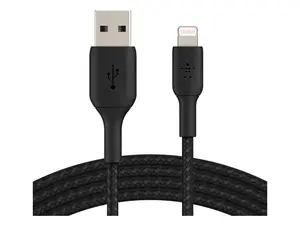 BELKIN CAA004bt2MBK Black Braided USB-C to Lightning Cable, Boost Charge MFi-Certified iPhone USB-C Cable