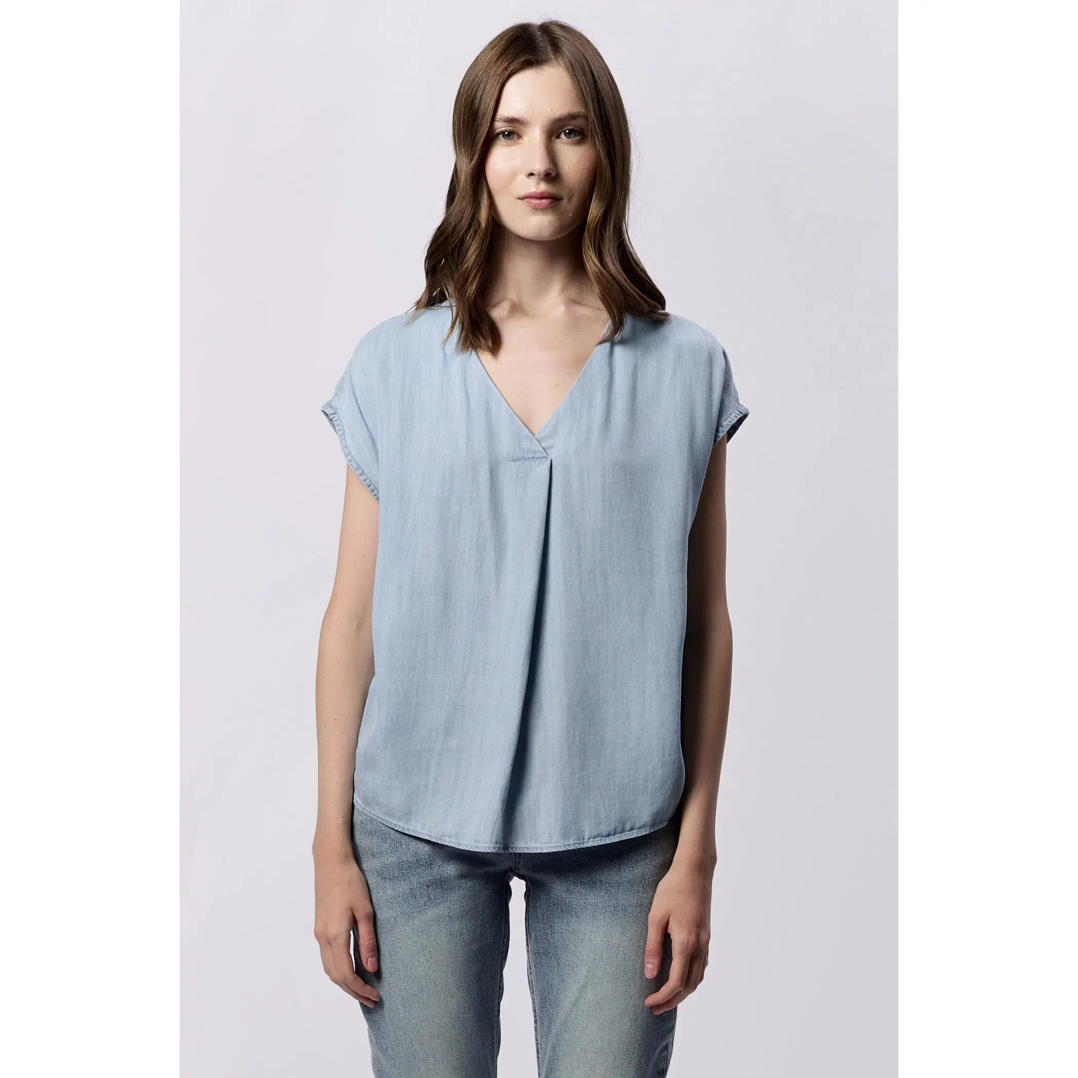 KRISTEN TOP CAROLINA BLUE WITH TENCEL LYOCELL FIBERS