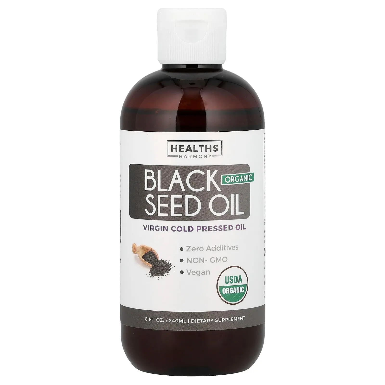 Healths Harmony Organic Black Seed Oil, 8 fl oz (240 ml)