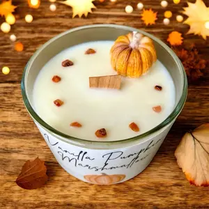 Homestead Apothecary Vanilla Pumpkin Marshmallow Candle 17 oz Coconut Soy Wax Handcrafted Scented Wax