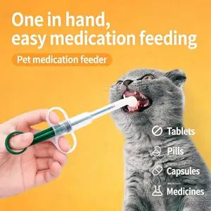 Super Convenient Silicone Pet Pill Dispenser, Cat & Dog Medicine Feeder, Oral Tablet Pusher, No Battery Needed, Includes 2 Soft Tips