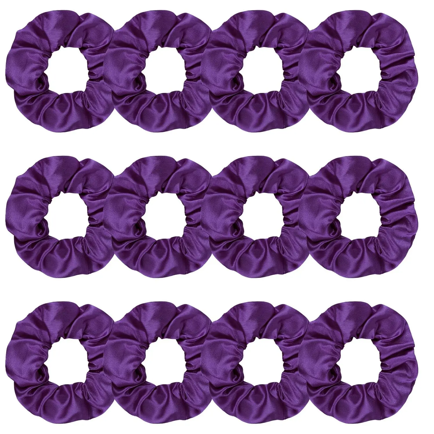 12 Pack Elastics Band Hair Scrunchies Elastic Hair Bobbles Scrunchies Hair Ties (Purple)