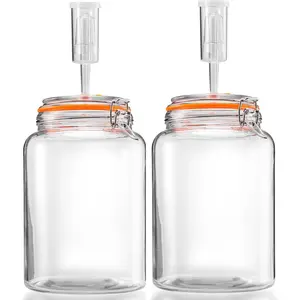 1-gallon fermentation jars with airlocks, fermenting kit for sauerkraut, kimchi, kombucha, and pickles, 2-pack