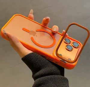 Clear Magnetic Kickstand Case for iPhone 17 Pro Max 17 Pro, 17 16 15 14 13 Shockproof Mag Safe Case Camera Lens Protector Transparent Soft Edge Cover