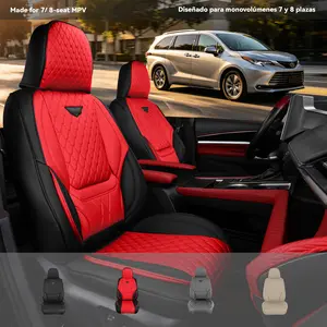 EKR Deluxe 7/8-Seat Car Seat Covers - Universal Fit for SUVs, Minivans, MPVs, Highlander, Odyssey, Pilot, Sienna, 4Runner, Santa Fe, Chevrolet Suburban, Waterproof, Wear-Resistant Full-Coverage Car Interior Upgrade Protectors with 2-Year Warranty