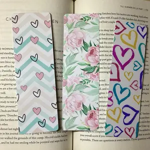 Heart Bookmark | Book Lover Bookmark | Bookish Gifts | Romance Reader | Laminated Bookmark | Bookmark Bundle | Booktok | Pretty Bookmark