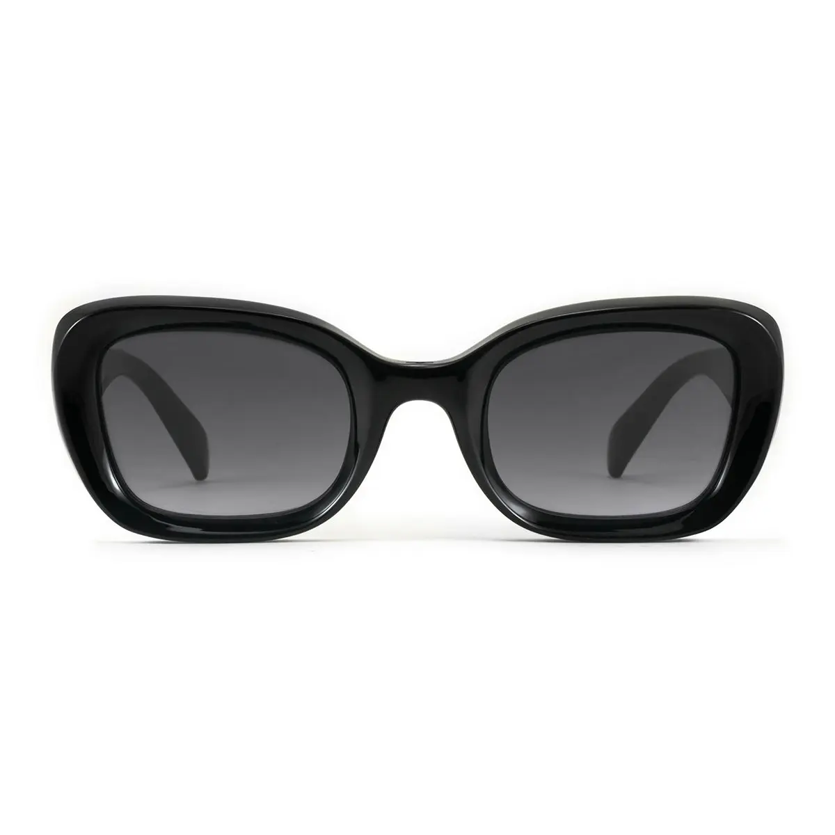 Infinit Turin Cat Eye Sunglasses, Black Shiny + Gray